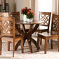 Baxton Studio Anila Modern and Contemporary Walnut Brown Finished Wood 5-Piece Dining Set | Modishstore | Dining Sets