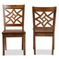 Baxton Studio Nicolette Modern and Contemporary Walnut Brown Finished Wood 2-Piece Dining Chair Set | Modishstore | Dining Chairs - 3