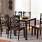 Baxton Studio Nicolette Modern and Contemporary Two-Tone Dark Brown and Walnut Brown Finished Wood 7-Piece Dining Set | Modishstore | Dining Sets