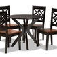 baxton studio miela modern and contemporary two tone dark brown and walnut brown finished wood 5 piece dining set | Modish Furniture Store-2