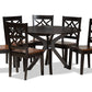 baxton studio miela modern and contemporary two tone dark brown and walnut brown finished wood 7 piece dining set | Modish Furniture Store-2