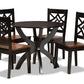 baxton studio anila modern and contemporary two tone dark brown and walnut brown finished wood 5 piece dining set | Modish Furniture Store-2