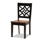 baxton studio nicolette modern and contemporary two tone dark brown and walnut brown finished wood 5 piece dining set | Modish Furniture Store-3