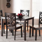 Baxton Studio Nicolette Modern and Contemporary Two-Tone Dark Brown and Walnut Brown Finished Wood 5-Piece Dining Set | Modishstore | Dining Sets