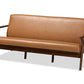 Baxton Studio Bianca Mid-Century Modern Walnut Brown Finished Wood and Tan Faux Leather Effect 4-Piece Living Room Set | Sofas | Modishstore - 6