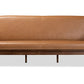 Baxton Studio Bianca Mid-Century Modern Walnut Brown Finished Wood and Tan Faux Leather Effect Sofa | Sofas | Modishstore - 8