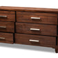 baxton studio ella modern and contemporary warm oak brown finished wood 6 drawer dresser | Modish Furniture Store-3