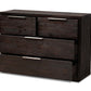 baxton studio titus modern and contemporary dark brown finished wood 4 drawer dresser | Modish Furniture Store-3