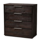 baxton studio titus modern and contemporary dark brown finished wood 4 drawer chest | Modish Furniture Store-2