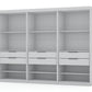 Manhattan Comfort Mulberry Open 3 Sectional Modem Wardrobe Closet with 6 Drawers - Set of 3 in White | Armoires & Wardrobes | Modishstore