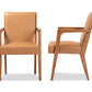 Baxton Studio Andrea Mid-Century Modern Tan Faux Leather Upholstered and Walnut Brown Finished Wood 2-Piece Armchair Set | Armchairs | Modishstore - 5
