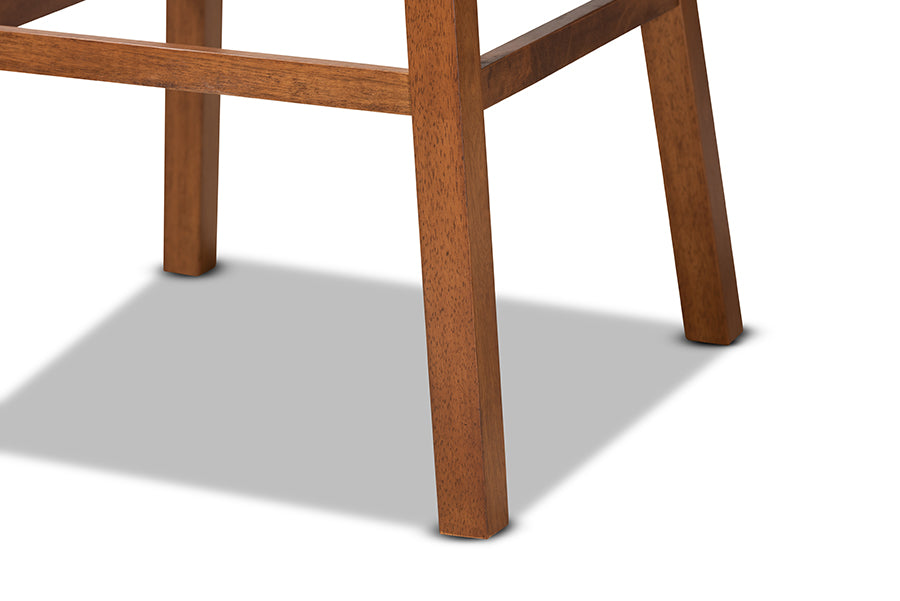 Baxton Studio Gradisca Modern and Contemporary Tan Faux Leather Upholstered and Walnut Brown Finished Wood 2-Piece Swivel Bar Stool Set | Bar Stools | Modishstore - 4