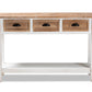 Baxton Studio Benedict Traditional Farmhouse and Rustic Two-Tone White and Oak Brown Finished Wood 3-Drawer Console Table | Console Tables | Modishstore - 5