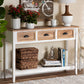Baxton Studio Benedict Traditional Farmhouse and Rustic Two-Tone White and Oak Brown Finished Wood 3-Drawer Console Table | Console Tables | Modishstore - 2