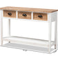 Baxton Studio Benedict Traditional Farmhouse and Rustic Two-Tone White and Oak Brown Finished Wood 3-Drawer Console Table | Console Tables | Modishstore - 7