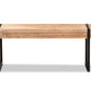 Baxton Studio Henson Rustic and Industrial Natural Brown Finished Wood and Black Finished Metal Bench | Benches | Modishstore - 6