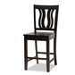 Baxton Studio Fenton Modern and Contemporary Transitional Dark Brown Finished Wood 5-Piece Pub Set | Bar Stools & Table | Modishstore - 6