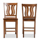 baxton studio fenton modern and contemporary transitional walnut brown finished wood 2 piece counter stool set | Modish Furniture Store-3