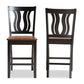 Baxton Studio Fenton Modern and Transitional Dark Brown Wood 2-Piece Counter Stool Set | Counter Stools | Modishstore - 6