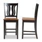 Baxton Studio Fenton Modern and Transitional Dark Brown Wood 2-Piece Counter Stool Set | Counter Stools | Modishstore - 5