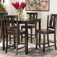 Baxton Studio Fenton Modern and Contemporary Transitional Two-Tone Dark Brown and Walnut Brown Finished Wood 5-Piece Pub Set | Dining Sets | Modishstore - 2