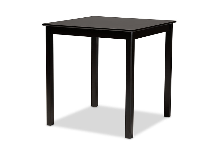 Baxton Studio Gervais Modern and Contemporary Transitional Sand Fabric Upholstered and Dark Brown Finished Wood 5-Piece Pub Set | Bar Stools & Table | Modishstore - 8