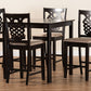 Baxton Studio Gervais Modern and Contemporary Transitional Sand Fabric Upholstered and Dark Brown Finished Wood 5-Piece Pub Set | Bar Stools & Table | Modishstore - 3