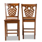 baxton studio gervais modern and contemporary transitional walnut brown finished wood 2 piece counter stool set | Modish Furniture Store-3