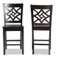 Baxton Studio Nicolette Modern and Contemporary Transitional Dark Brown Finished Wood 2-Piece Counter Stool Set | Counter Stools | Modishstore - 5