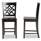 Baxton Studio Nicolette Modern and Contemporary Transitional Dark Brown Finished Wood 2-Piece Counter Stool Set | Counter Stools | Modishstore - 4