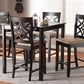 Baxton Studio Nicolette Modern and Contemporary Sand Fabric Upholstered and Dark Brown Finished Wood 5-Piece Pub Set | Dining Sets | Modishstore - 2