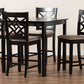 Baxton Studio Nicolette Modern and Contemporary Sand Fabric Upholstered and Dark Brown Finished Wood 5-Piece Pub Set | Dining Sets | Modishstore - 3