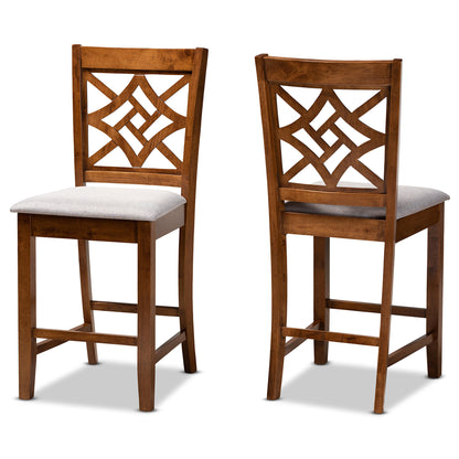 Baxton Studio Nicolette Modern Dark Brown Finished Wood 2-Piece Counter Stool Set | Counter Stools | Modishstore - 8