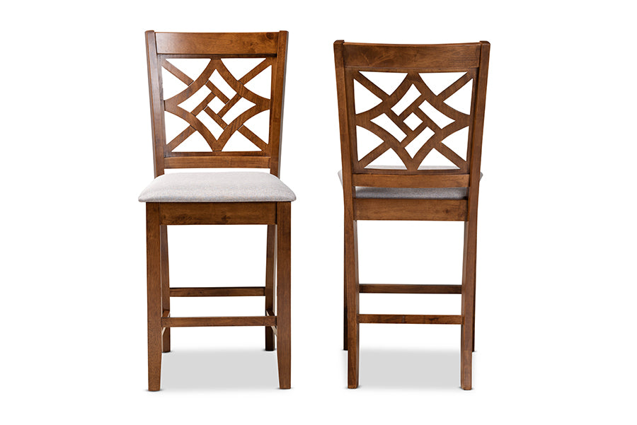 Baxton Studio Nicolette Modern Dark Brown Finished Wood 2-Piece Counter Stool Set | Counter Stools | Modishstore - 13