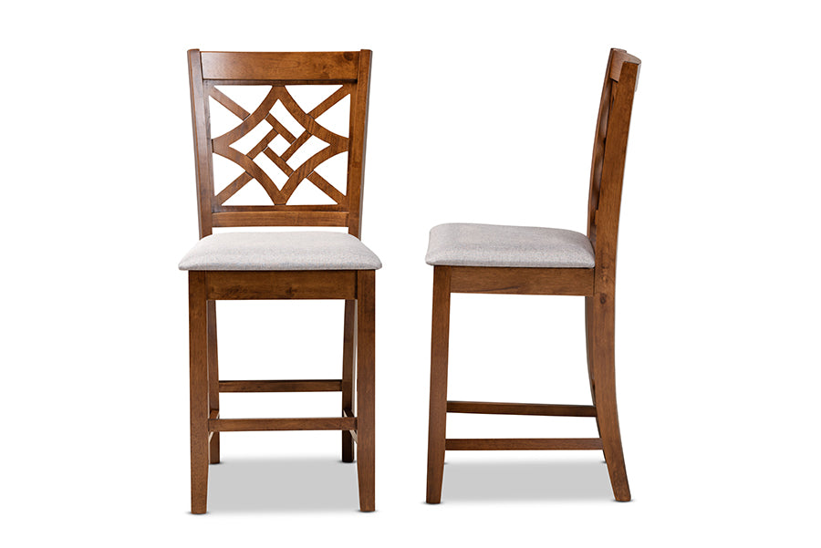 Baxton Studio Nicolette Modern Dark Brown Finished Wood 2-Piece Counter Stool Set | Counter Stools | Modishstore - 12