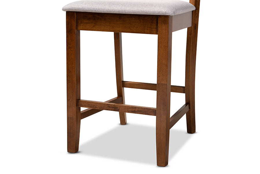 Baxton Studio Nicolette Modern Dark Brown Finished Wood 2-Piece Counter Stool Set | Counter Stools | Modishstore - 10