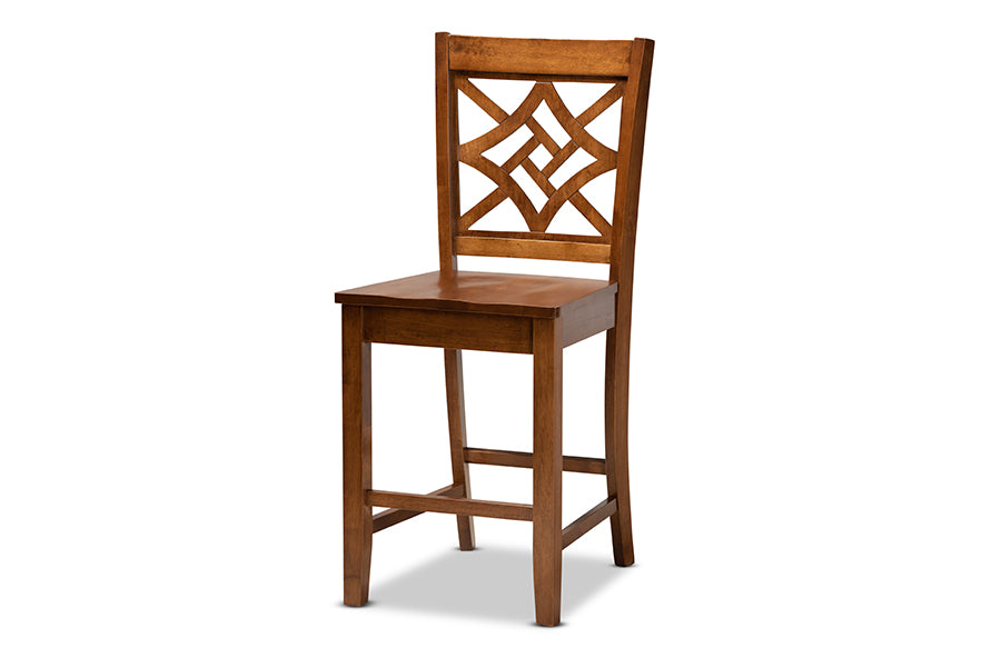 baxton studio nicolette modern and contemporary walnut brown finished wood 5 piece pub set | Modish Furniture Store-3