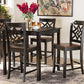 Baxton Studio Nicolette Modern and Contemporary Two-Tone Dark Brown and Walnut Brown Finished Wood 5-Piece Pub Set | Dining Sets | Modishstore - 2
