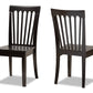 Baxton Studio Minette Modern and Contemporary Transitional Dark Brown Finished Wood 2-Piece Dining Chair Set | Modishstore | Dining Chairs - 4