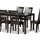 baxton studio erion modern and contemporary dark brown finished wood 7 piece dining set | Modish Furniture Store-2
