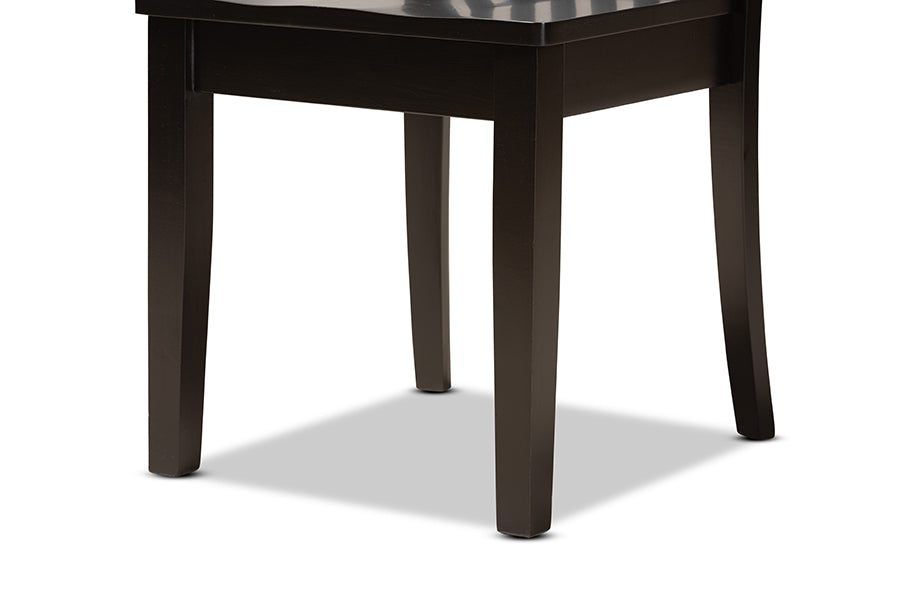 Baxton Studio Zala Modern and Contemporary Dark Brown Finished Wood 5-Piece Dining Set | Dining Sets | Modishstore - 4