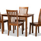 baxton studio erion modern and contemporary walnut brown finished wood 5 piece dining set | Modish Furniture Store-2