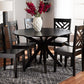 baxton studio ela modern and contemporary dark brown finished wood 7 piece dining set | Modish Furniture Store-2