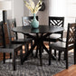 baxton studio ela modern and contemporary dark brown finished wood 7 piece dining set | Modish Furniture Store-3