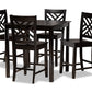 baxton studio caron modern and contemporary dark brown finished wood 5 piece pub set | Modish Furniture Store-2