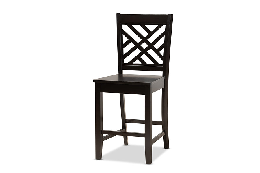 baxton studio caron modern and contemporary dark brown finished wood 5 piece pub set | Modish Furniture Store-3
