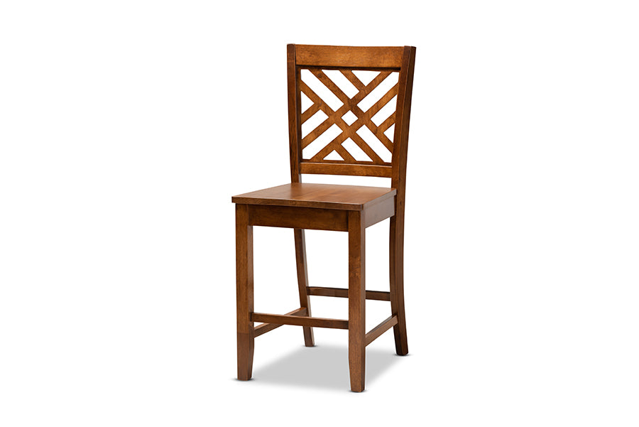 baxton studio caron modern and contemporary walnut brown finished wood 5 piece pub set | Modish Furniture Store-3