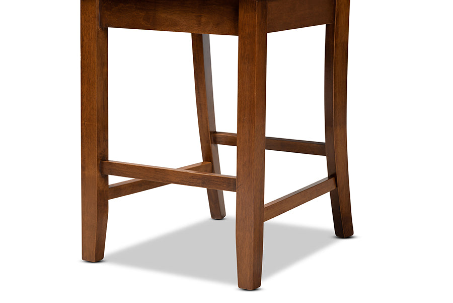 Baxton Studio Caron Modern and Contemporary Transitional Dark Brown Finished Wood 2-Piece Counter Stool Set | Counter Stools | Modishstore - 10