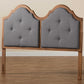 Baxton Studio Falk Vintage Classic Traditional Dark Grey Fabric Upholstered and Walnut Brown Finished Wood Queen Size Arched Headboard | Headboards | Modishstore - 3