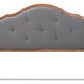 Baxton Studio Gala Vintage Classic Traditional Dark Grey Fabric Upholstered and Walnut Brown Finished Wood Queen Size Arched Headboard | Headboards | Modishstore - 5